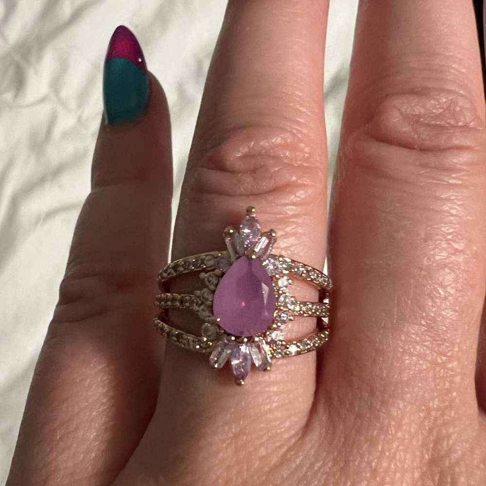 Brand new purple bomb party ring “Pure Happiness” in size 6